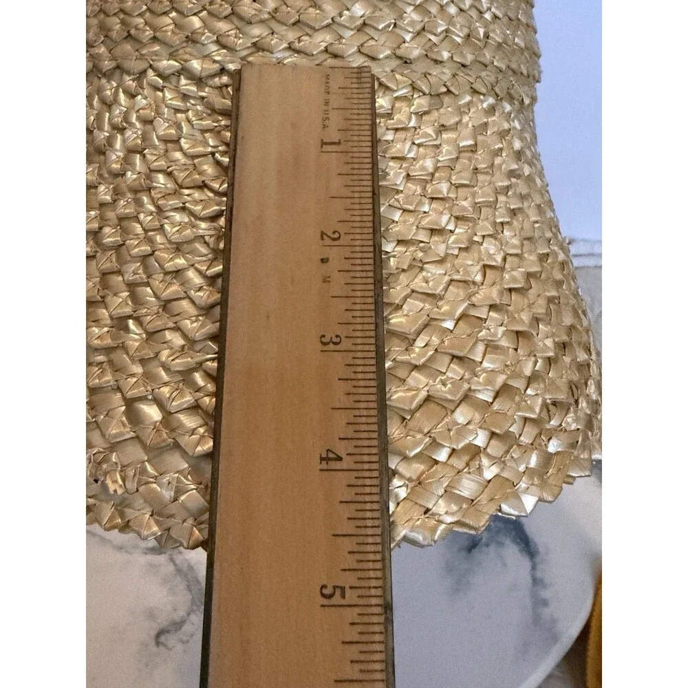 Unbranded Straw Visor Hat Womens Tan Woven Beach Pool Sun Roll Up Adjustable
